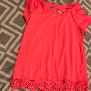 lace coral shirt